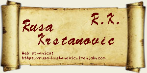 Rusa Krstanović vizit kartica